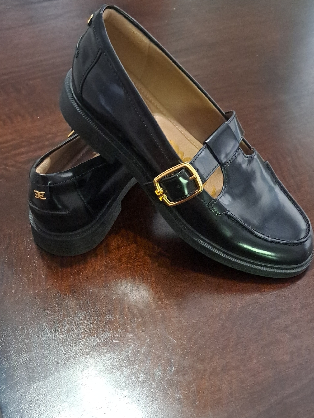 Sam Edelman Black Women's Buckle Loafers - Classic Slip-On Style New Size 7 1/2 - Picture 3 of 5